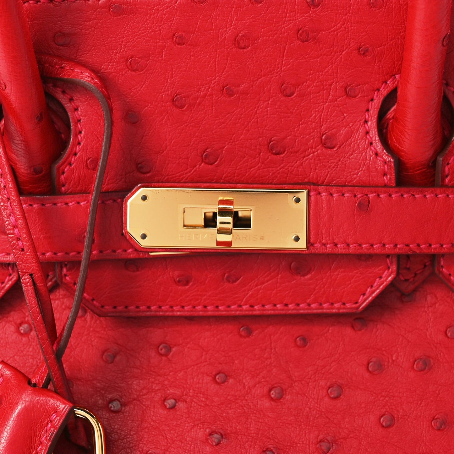 Hermes Ostrich Birkin 30 Rouge Vif