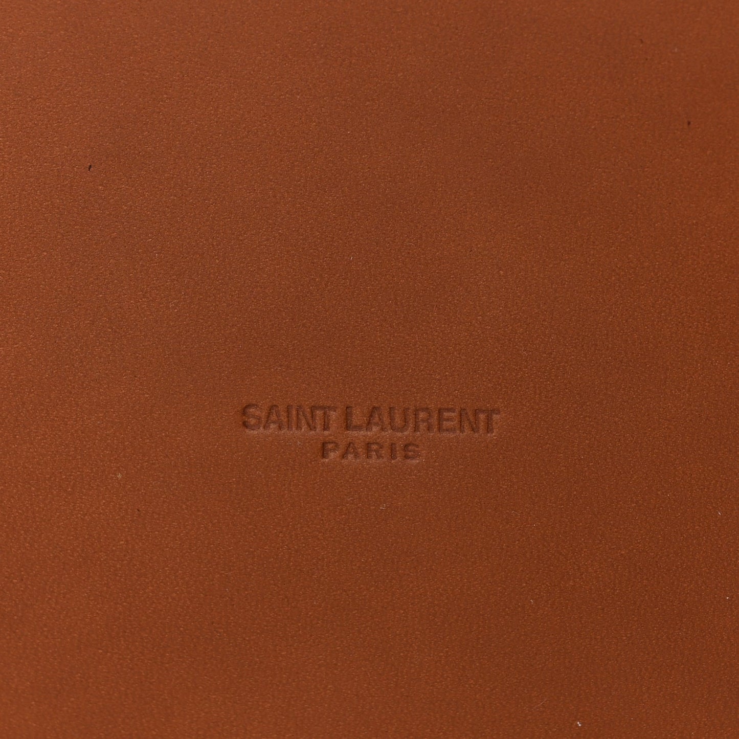 Saint Laurent Calfskin Vinyl Cabas Tote Brown