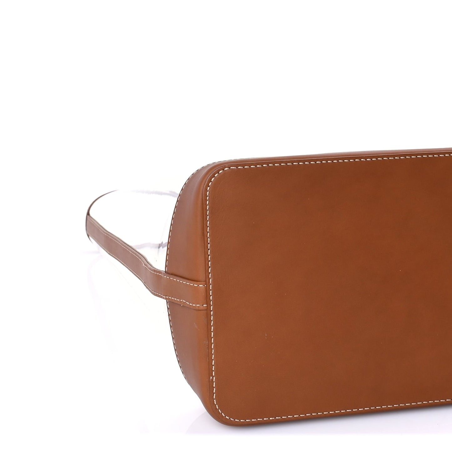 Saint Laurent Calfskin Vinyl Cabas Tote Brown