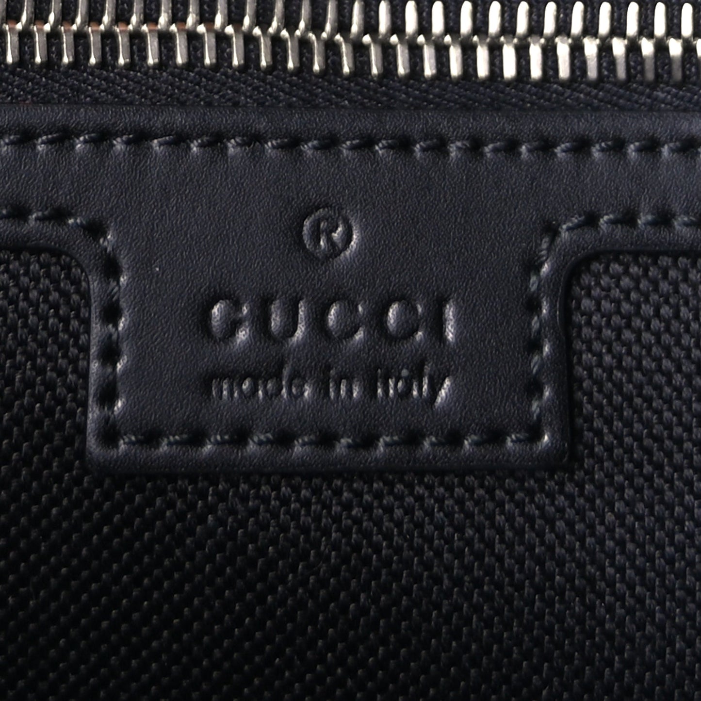 Gucci GG Supreme Monogram Appia Calfskin Web Flat Messenger Bag Black Grey