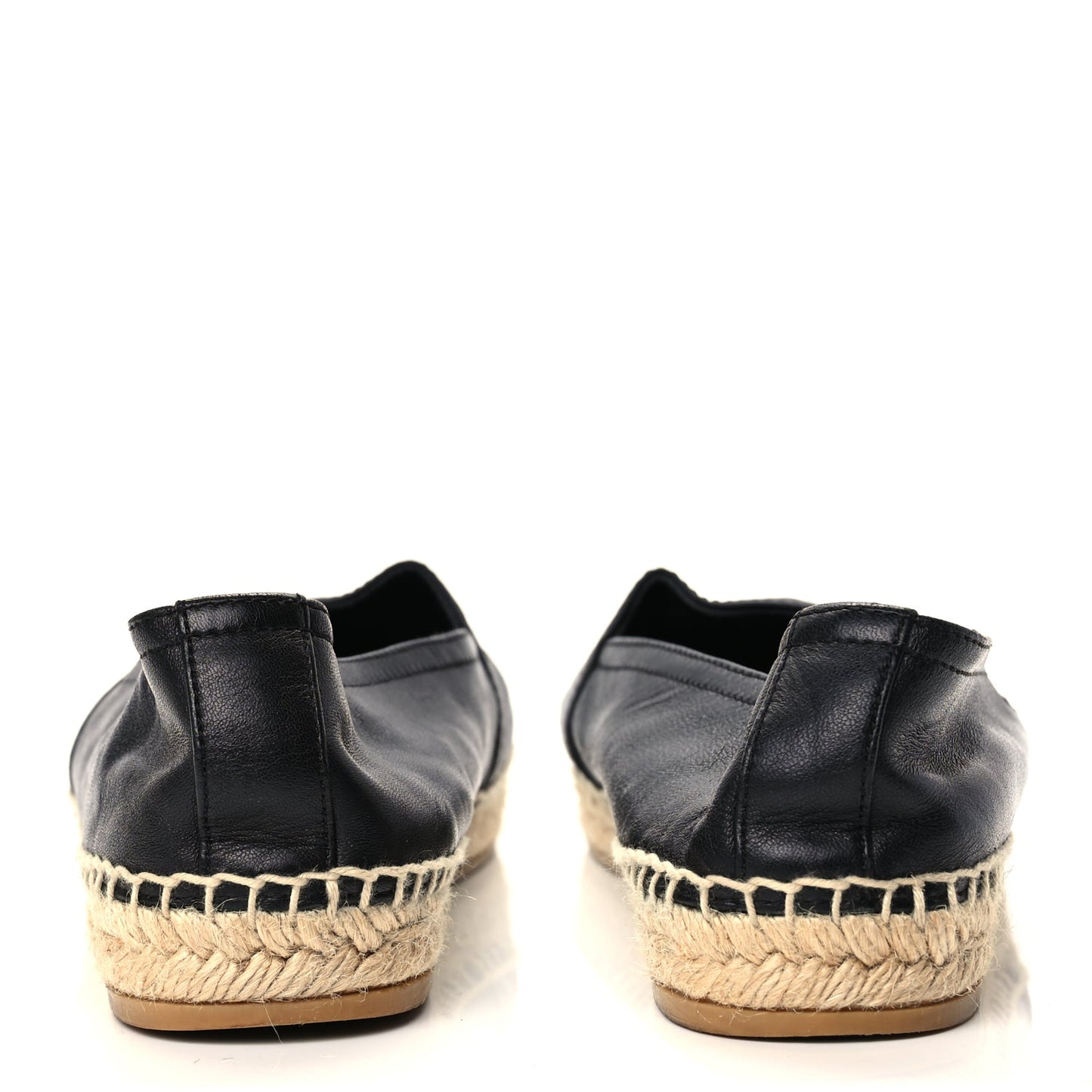 Saint Laurent Lambskin Monogram Espadrilles 38 Black