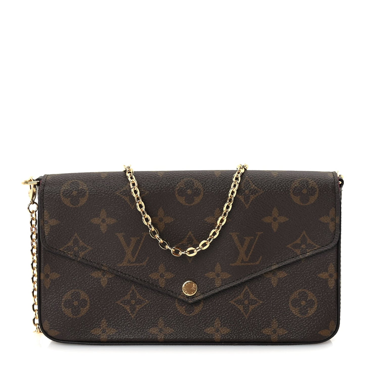 Louis Vuitton Monogram Pochette Felicie Chain Wallet Fuchsia
