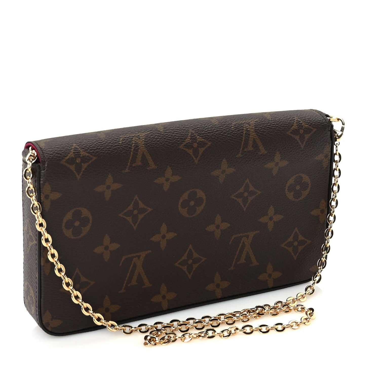 Louis Vuitton Monogram Pochette Felicie Chain Wallet Fuchsia