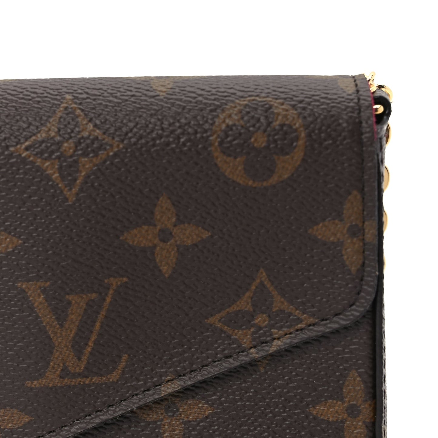 Louis Vuitton Monogram Pochette Felicie Chain Wallet Fuchsia