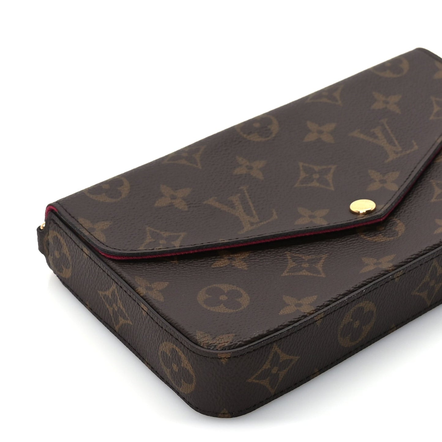 Louis Vuitton Monogram Pochette Felicie Chain Wallet Fuchsia