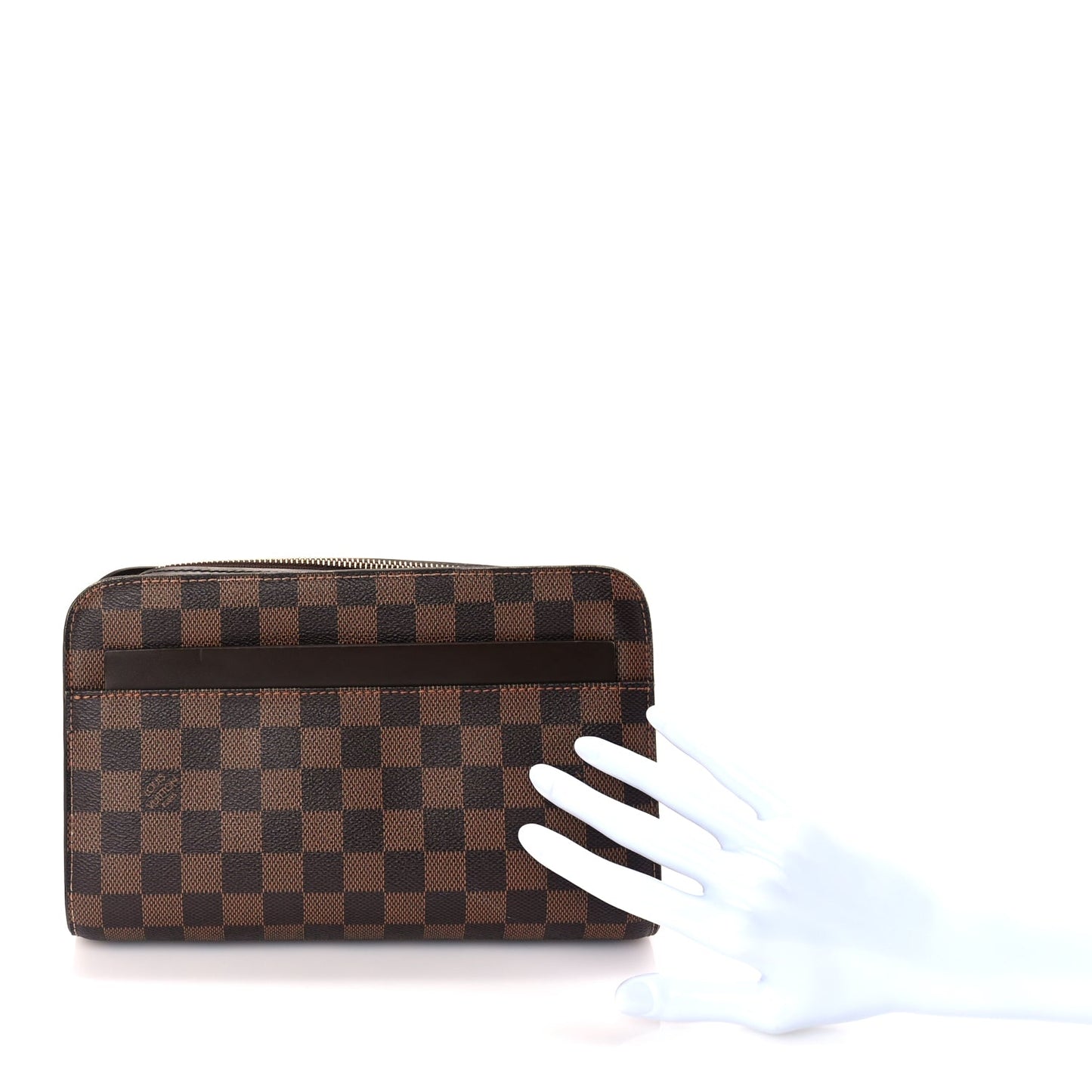 Louis Vuitton Damier Ebene Pochette Saint Louis Clutch Brown