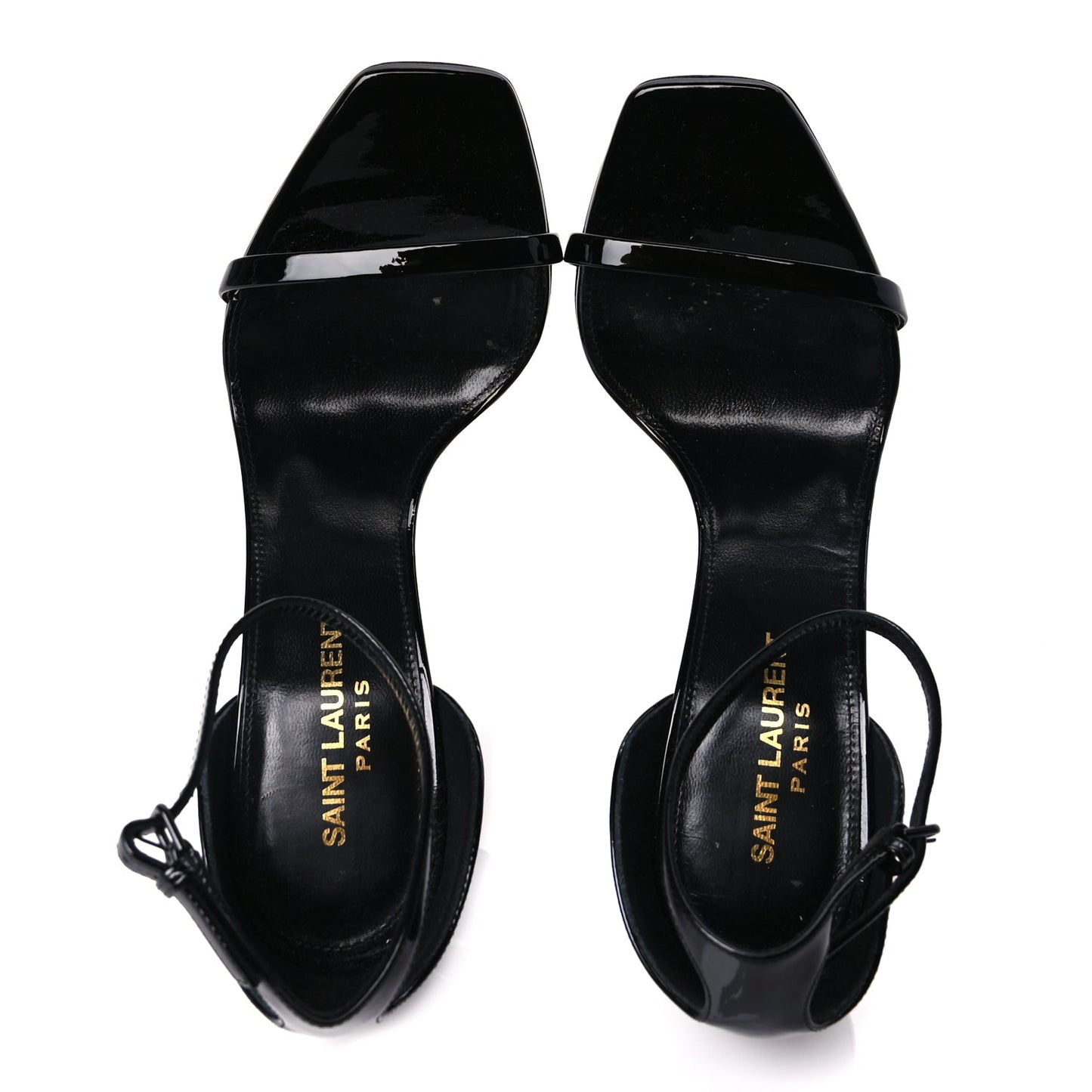 Saint Laurent Patent Calfskin Opyum 110 Sandals 37 Black