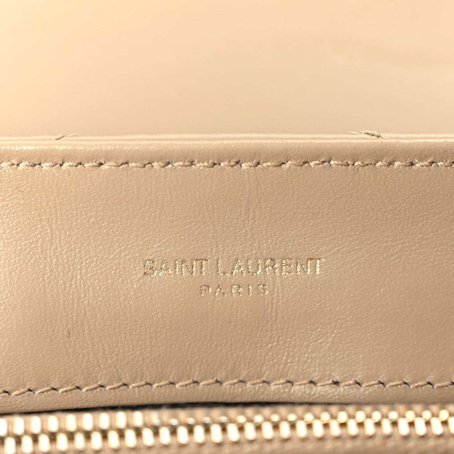 Saint Laurent Calfskin Y Quilted Monogram Small Loulou Chain Satchel Dark Beige