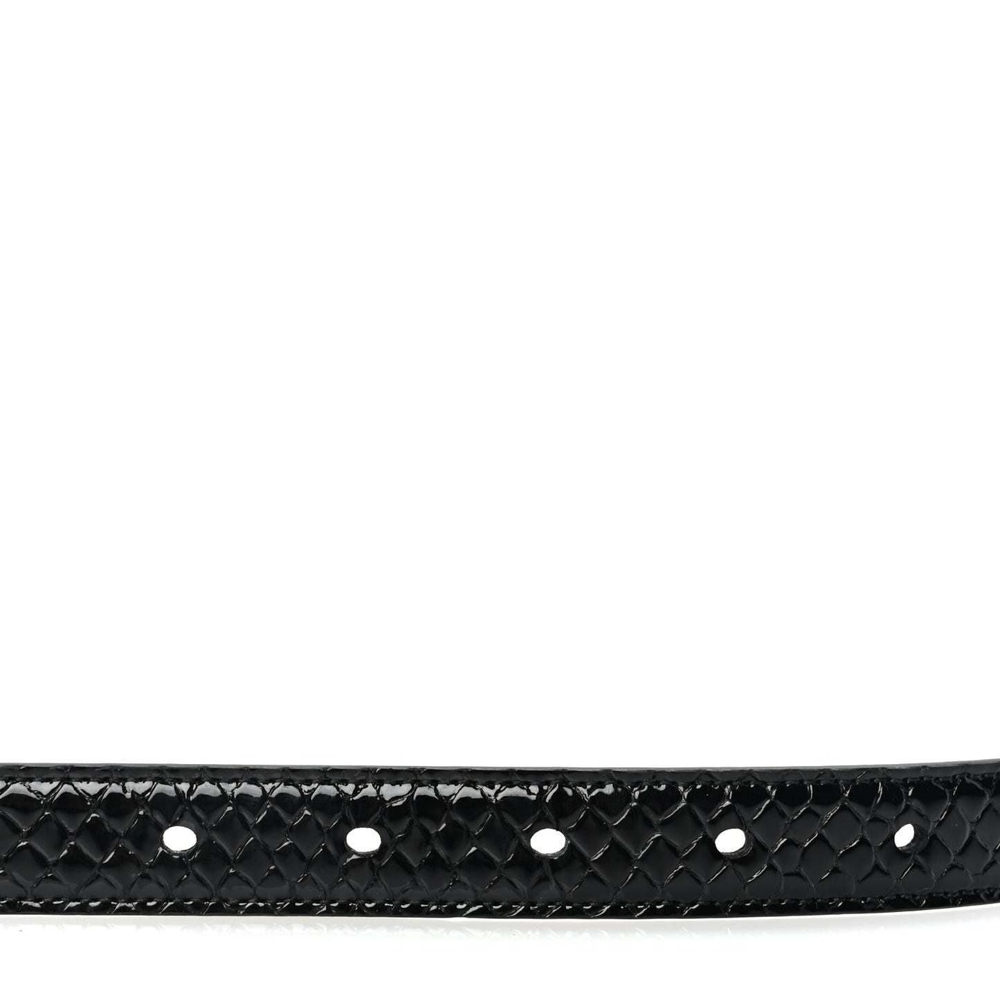 Saint Laurent Calfskin Crocodile Embossed Monogram Square Buckle Belt 75 30 Black