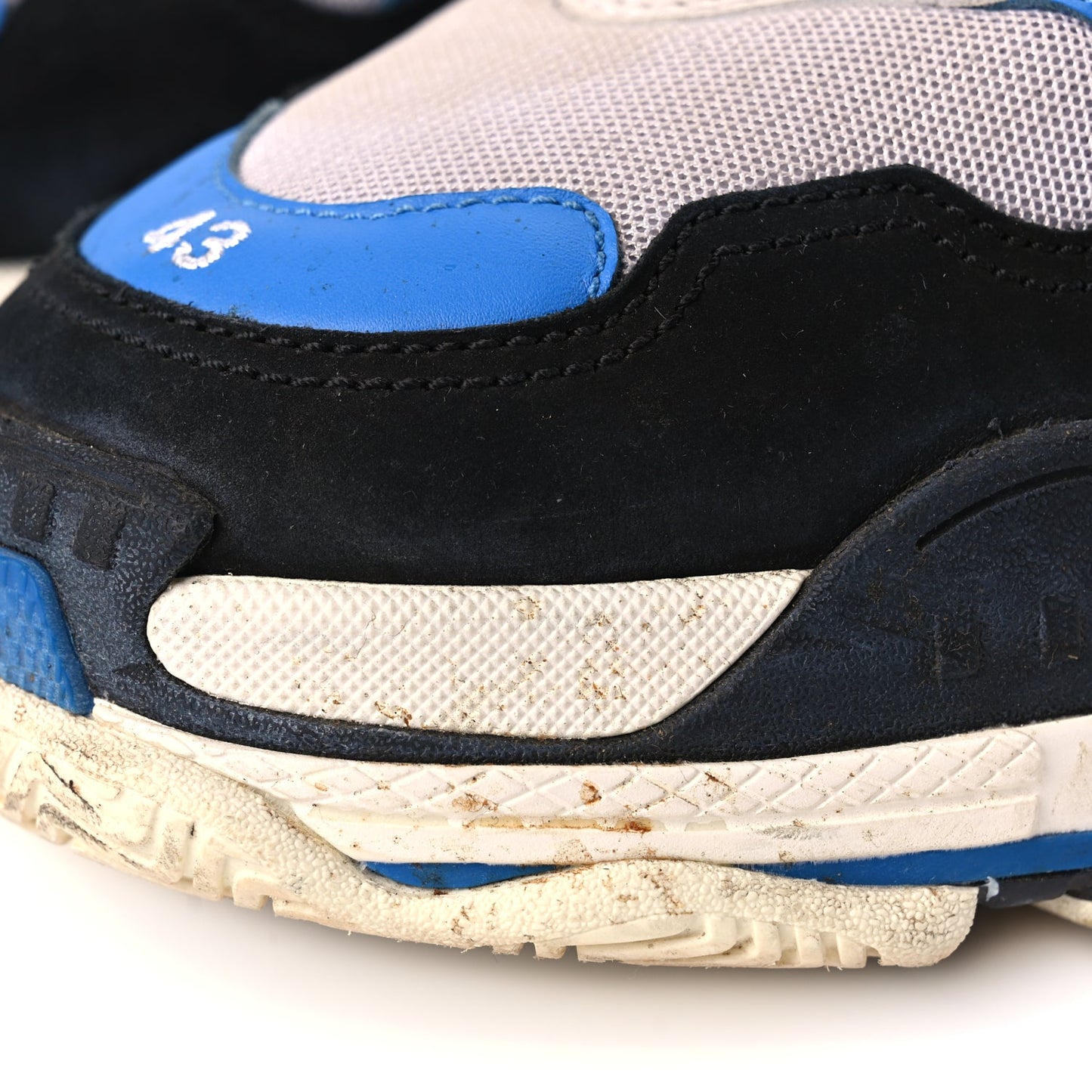 Balenciaga Fabric Mesh Mens Triple S Sneakers 43 Black Blue White