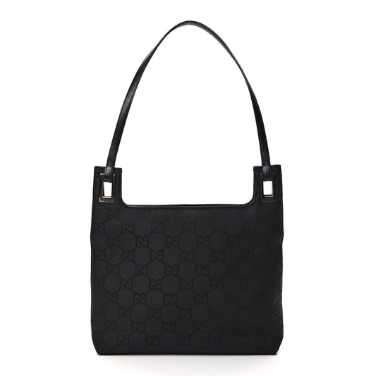 Gucci Nylon Monogram Shoulder Bag Black