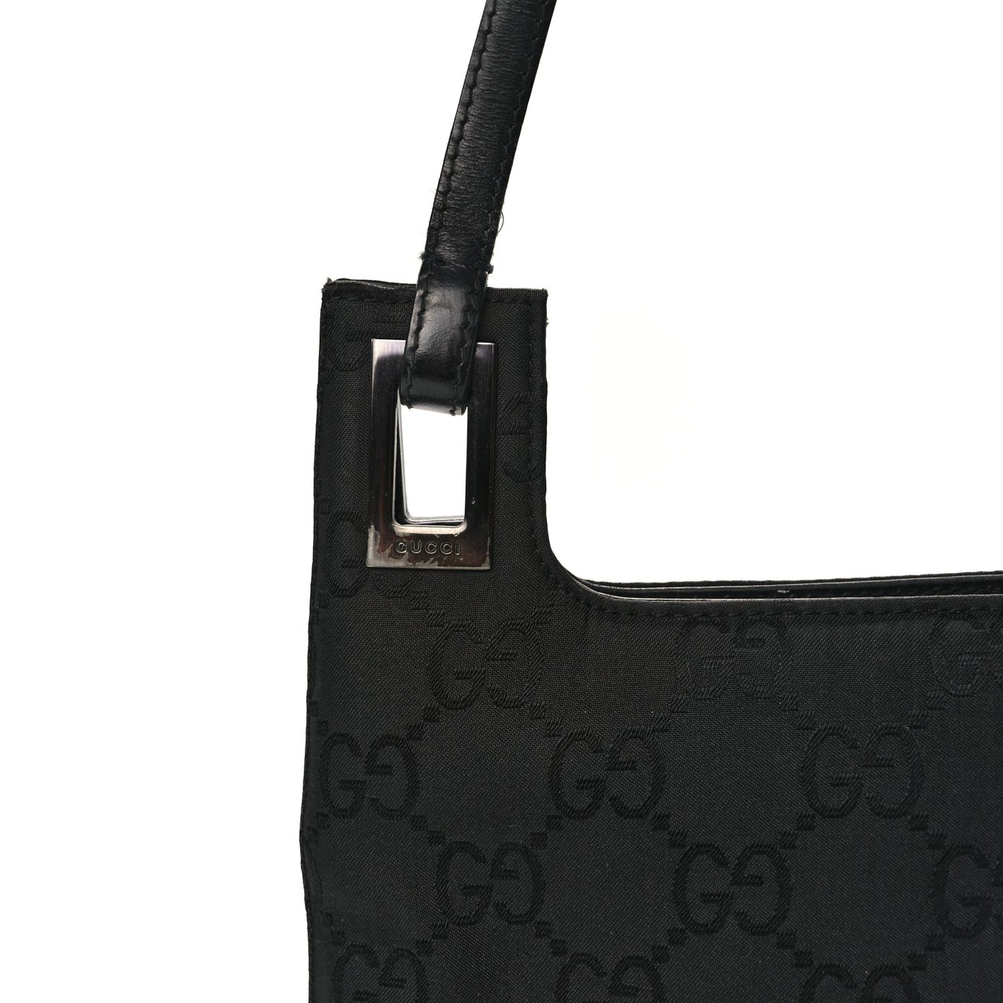 Gucci Nylon Monogram Shoulder Bag Black