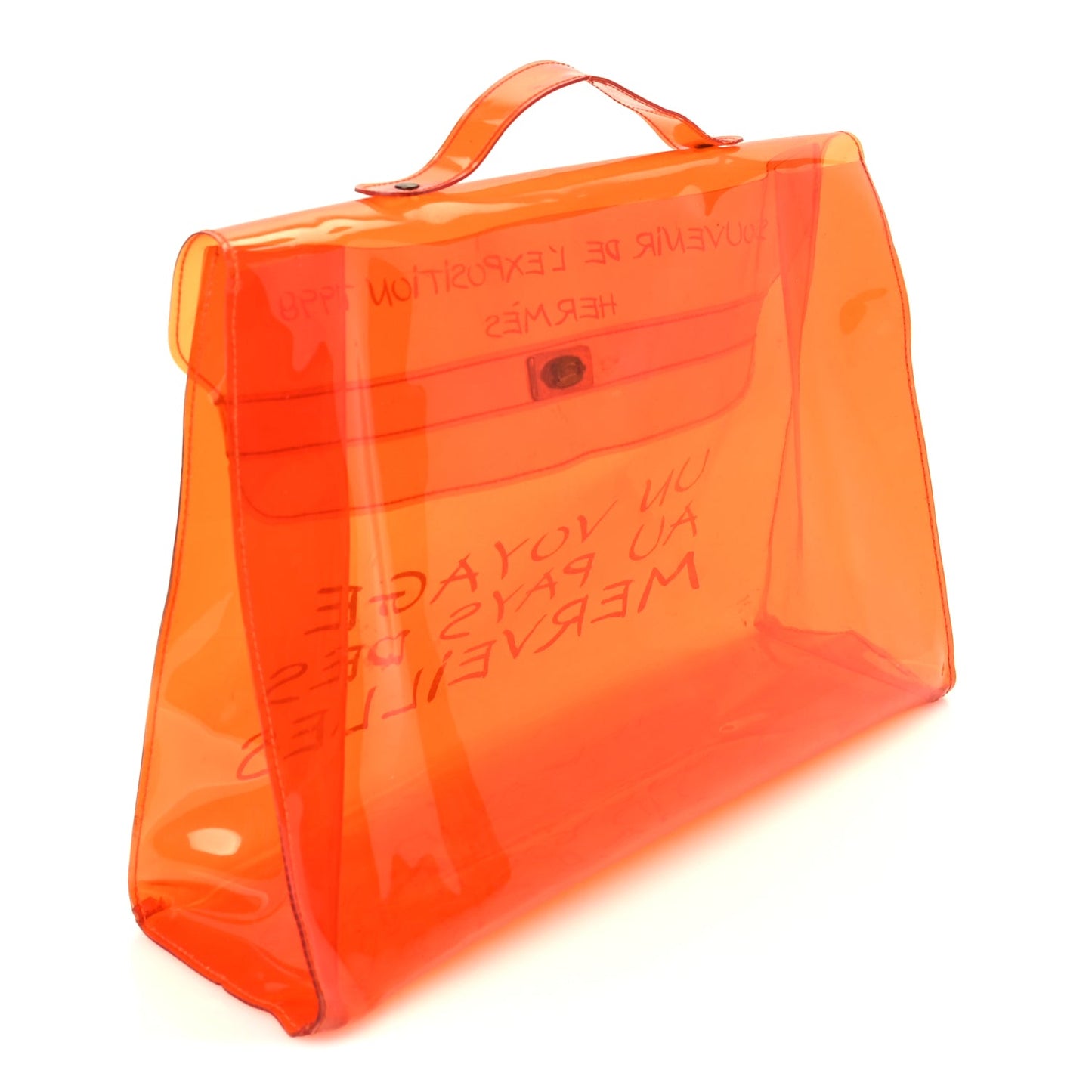Hermes Vinyl Souvenir De L'Exposition Kelly  Orange