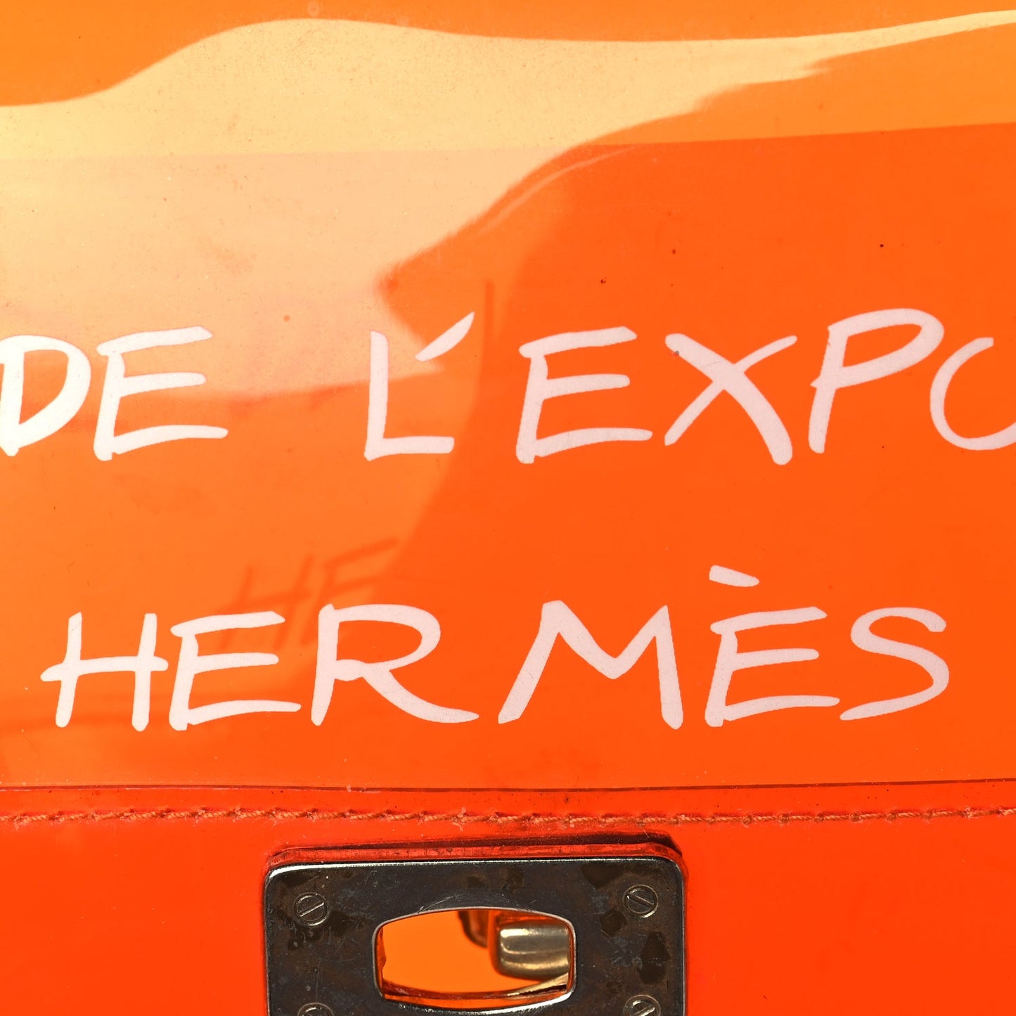 Hermes Vinyl Souvenir De L'Exposition Kelly  Orange