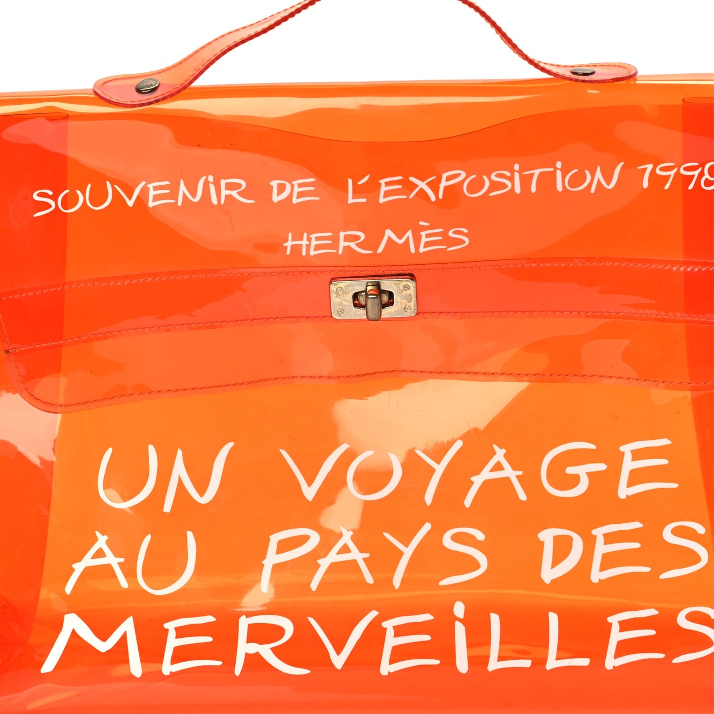 Hermes Vinyl Souvenir De L'Exposition Kelly  Orange