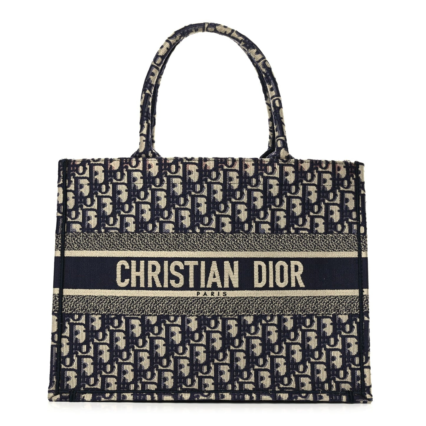 Christian Dior Oblique Medium Book Tote Blue Multicolor