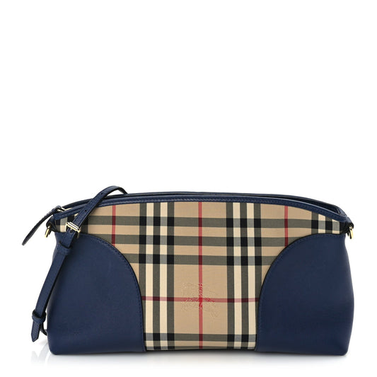 Burberry Horseferry Check Small Chichester Crossbody Clutch Bag Blue