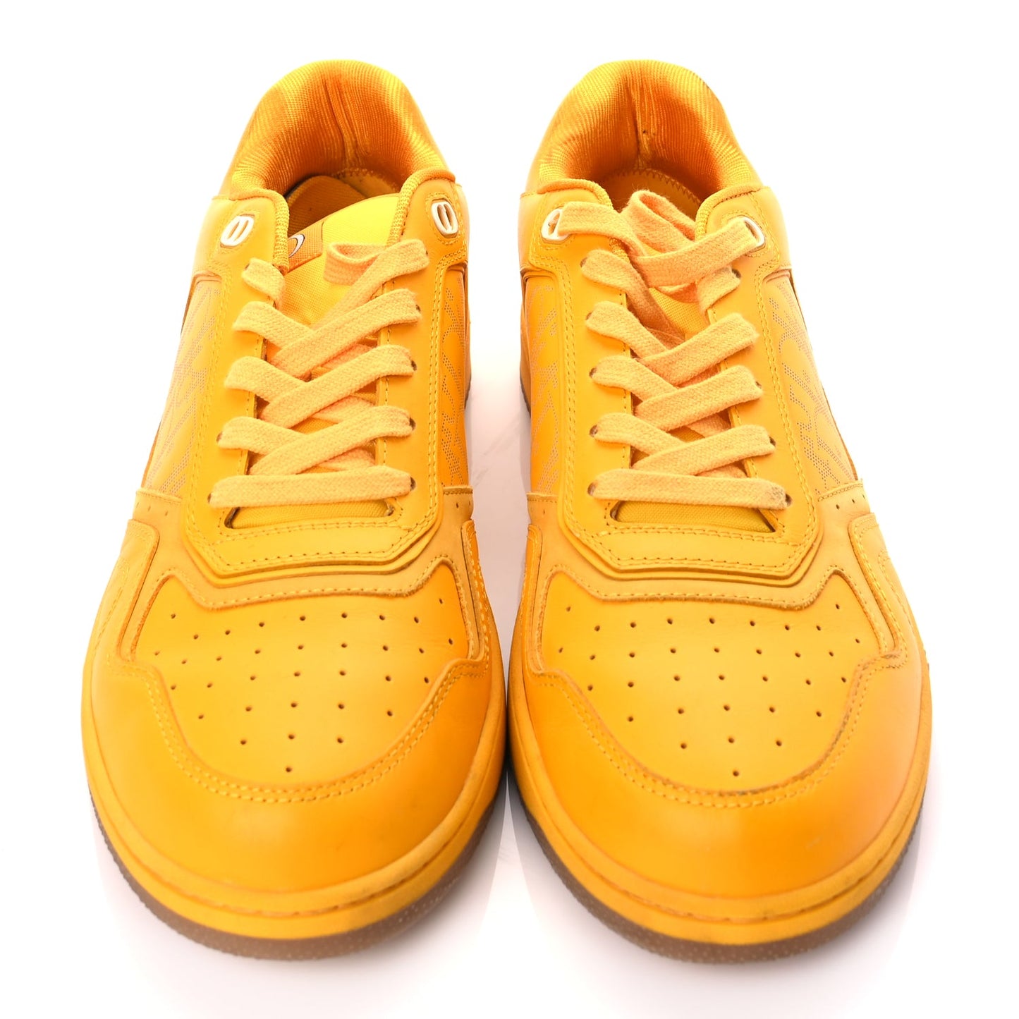 Christian Dior Smooth Calfskin Oblique Galaxy Mens B27 Low Top Sneakers 45 Yellow