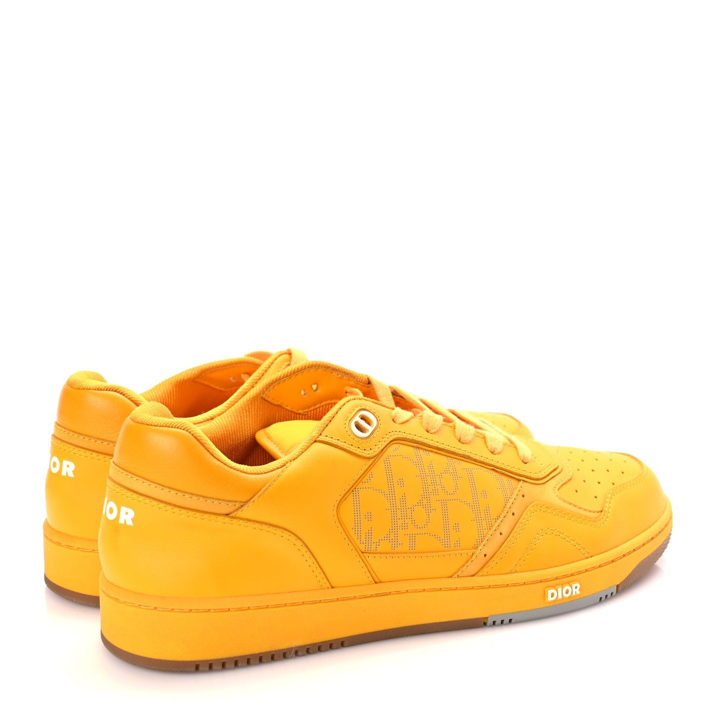 Christian Dior Smooth Calfskin Oblique Galaxy Mens B27 Low Top Sneakers 45 Yellow