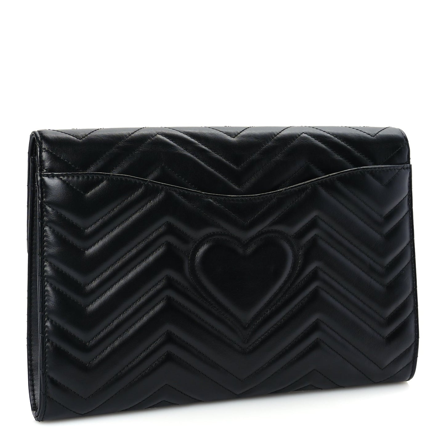 Gucci Calfskin Matelasse GG Marmont Clutch Black