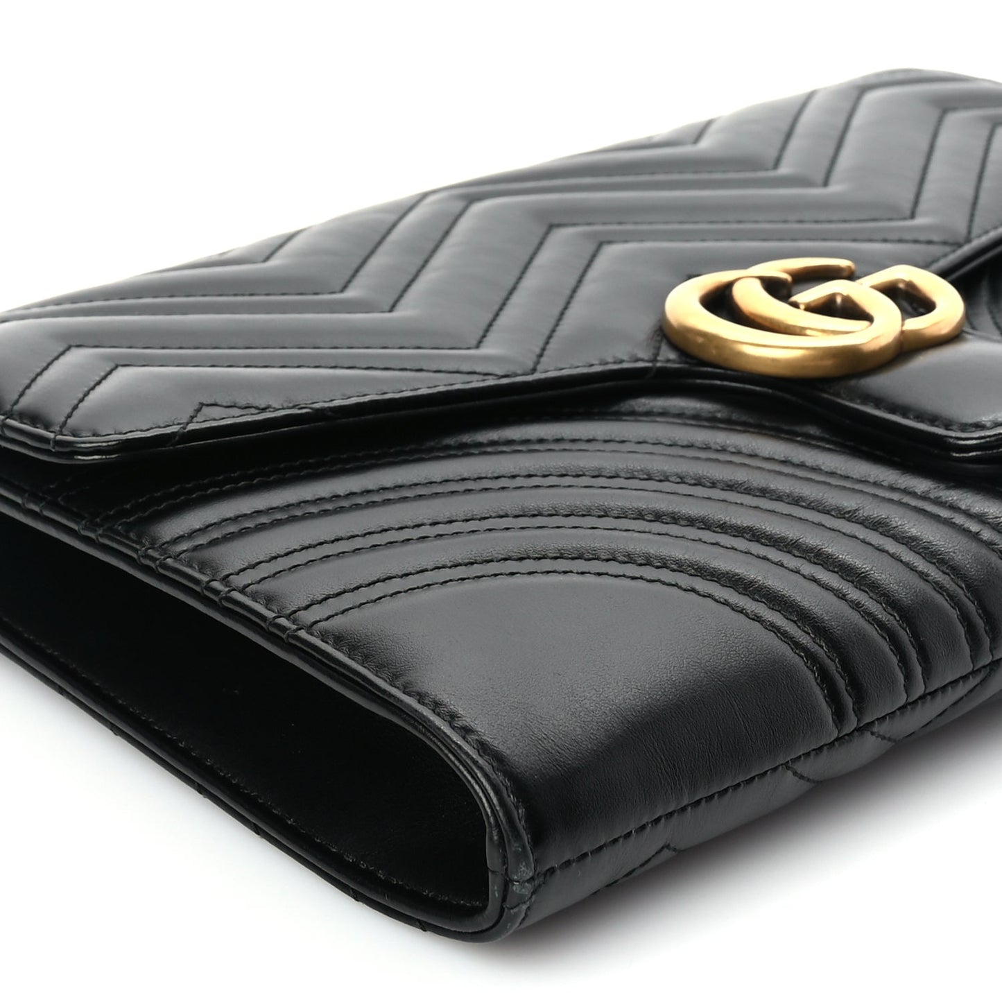 Gucci Calfskin Matelasse GG Marmont Clutch Black