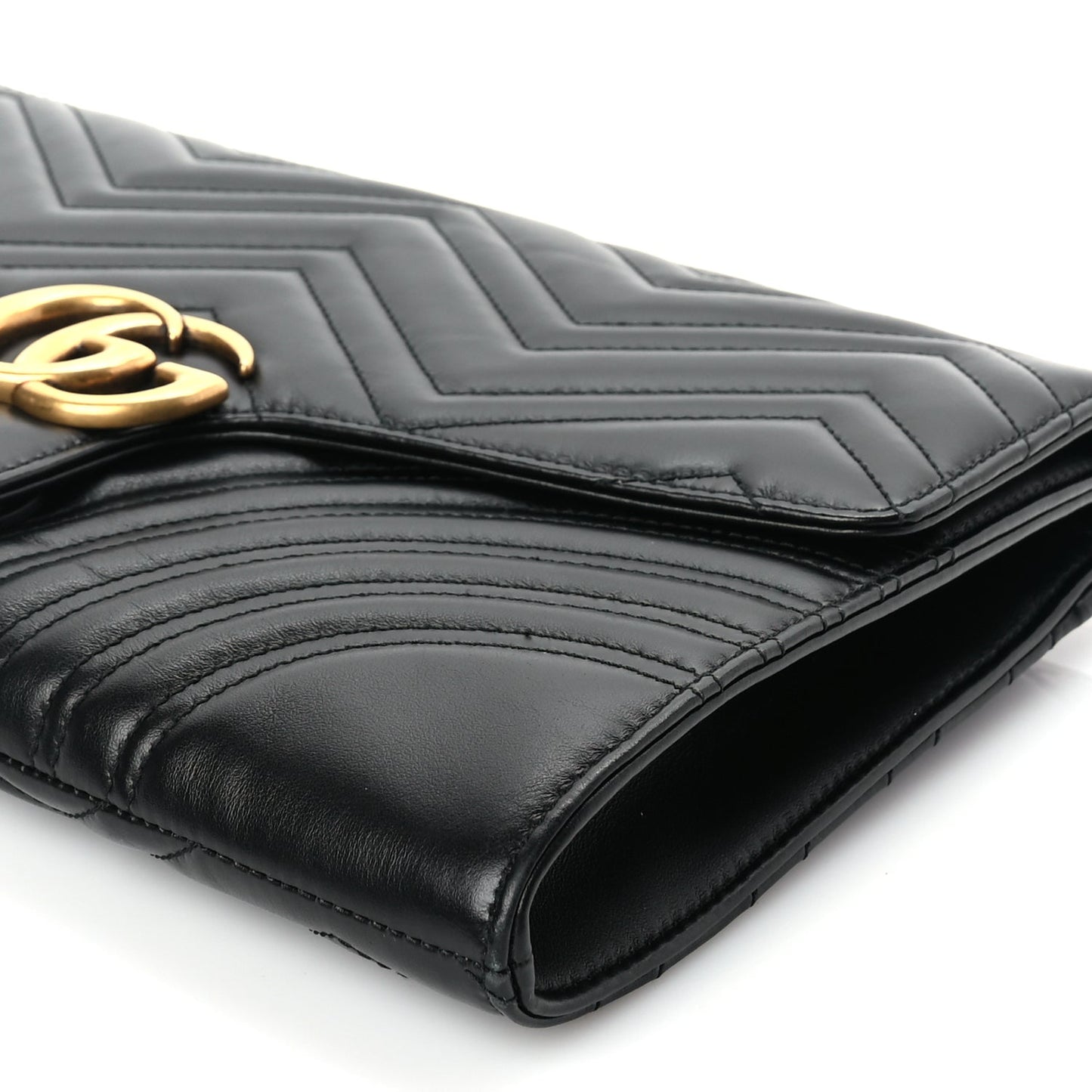 Gucci Calfskin Matelasse GG Marmont Clutch Black