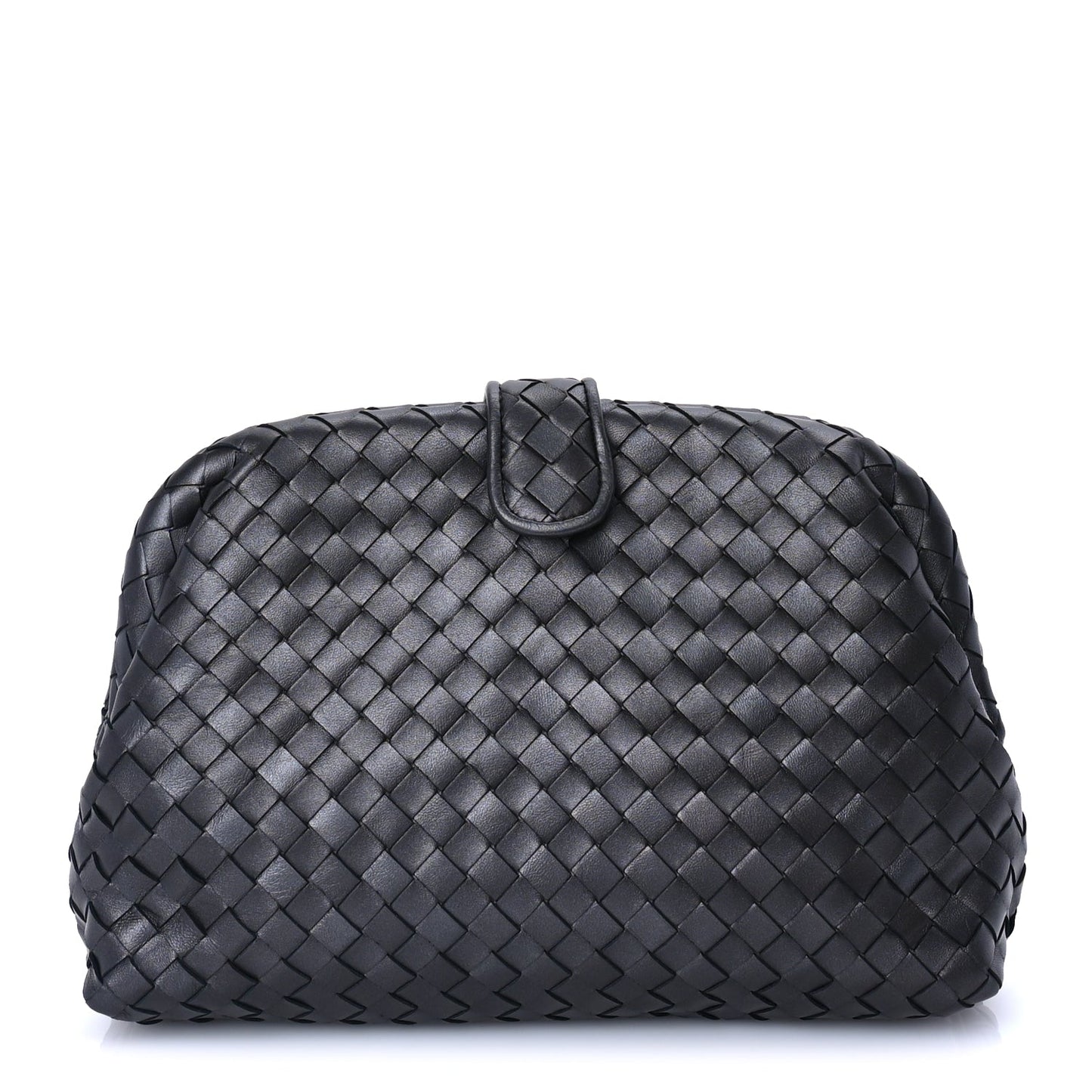 Bottega Veneta Nappa Intrecciato The Lauren 1980 Clutch Argento Ossidato
