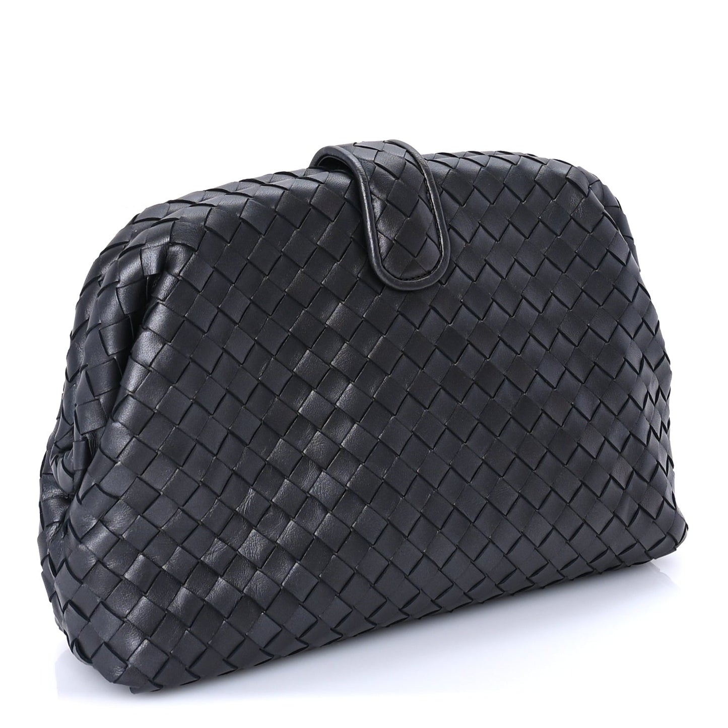 Bottega Veneta Nappa Intrecciato The Lauren 1980 Clutch Argento Ossidato