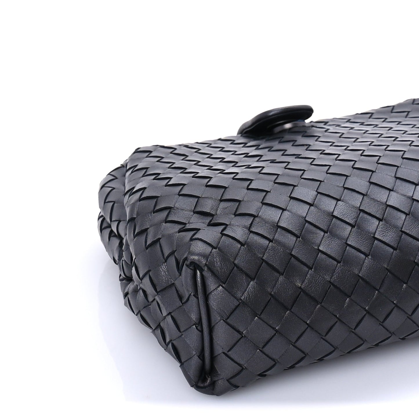 Bottega Veneta Nappa Intrecciato The Lauren 1980 Clutch Argento Ossidato