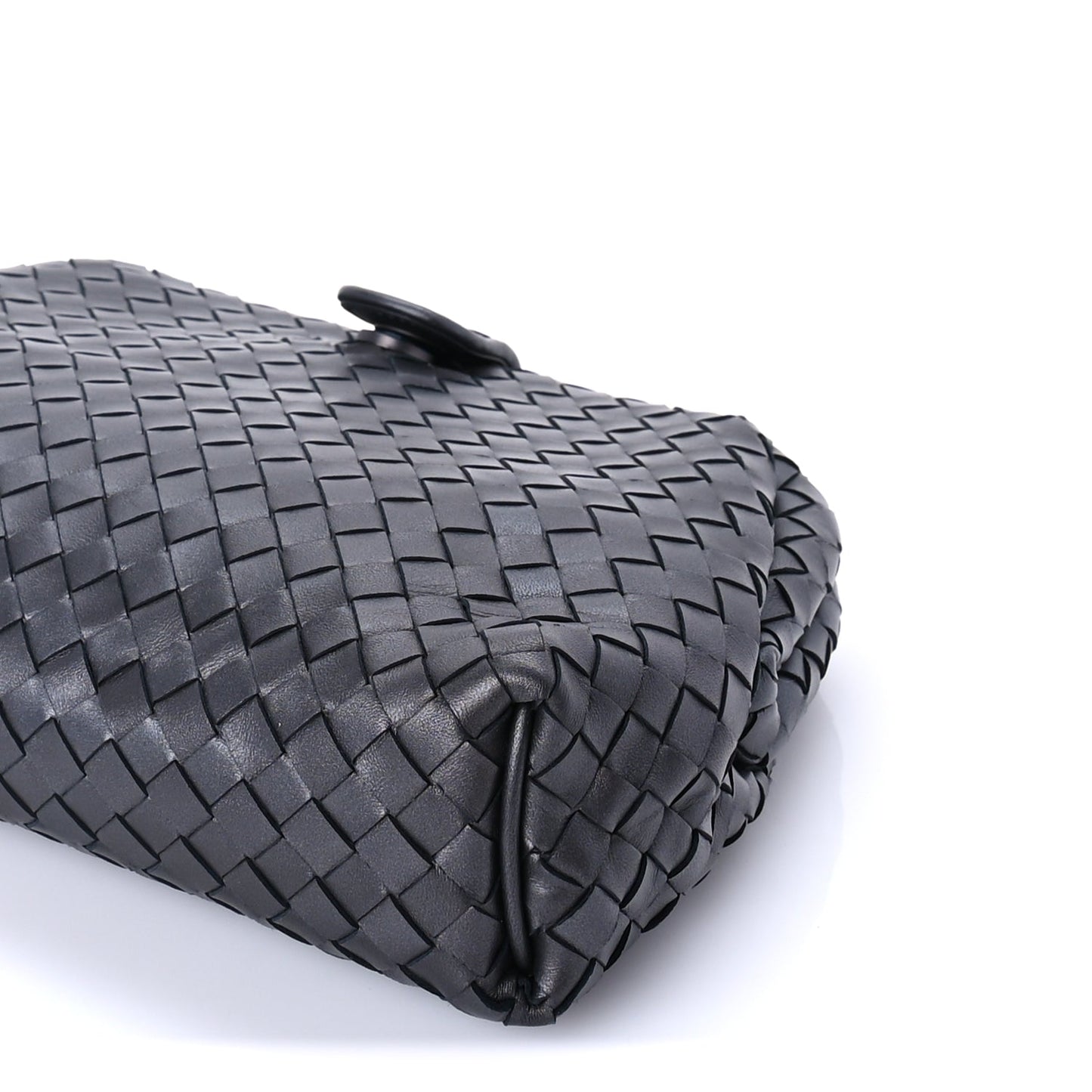 Bottega Veneta Nappa Intrecciato The Lauren 1980 Clutch Argento Ossidato