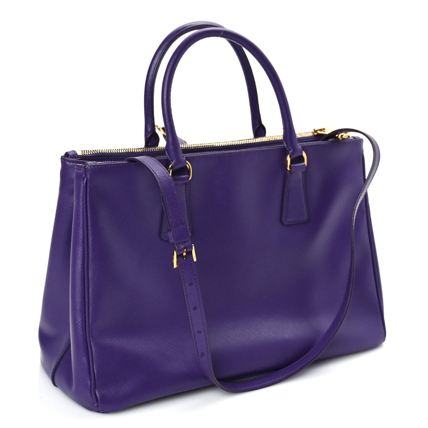 Prada Saffiano Medium Galleria Double Zip Tote Viola