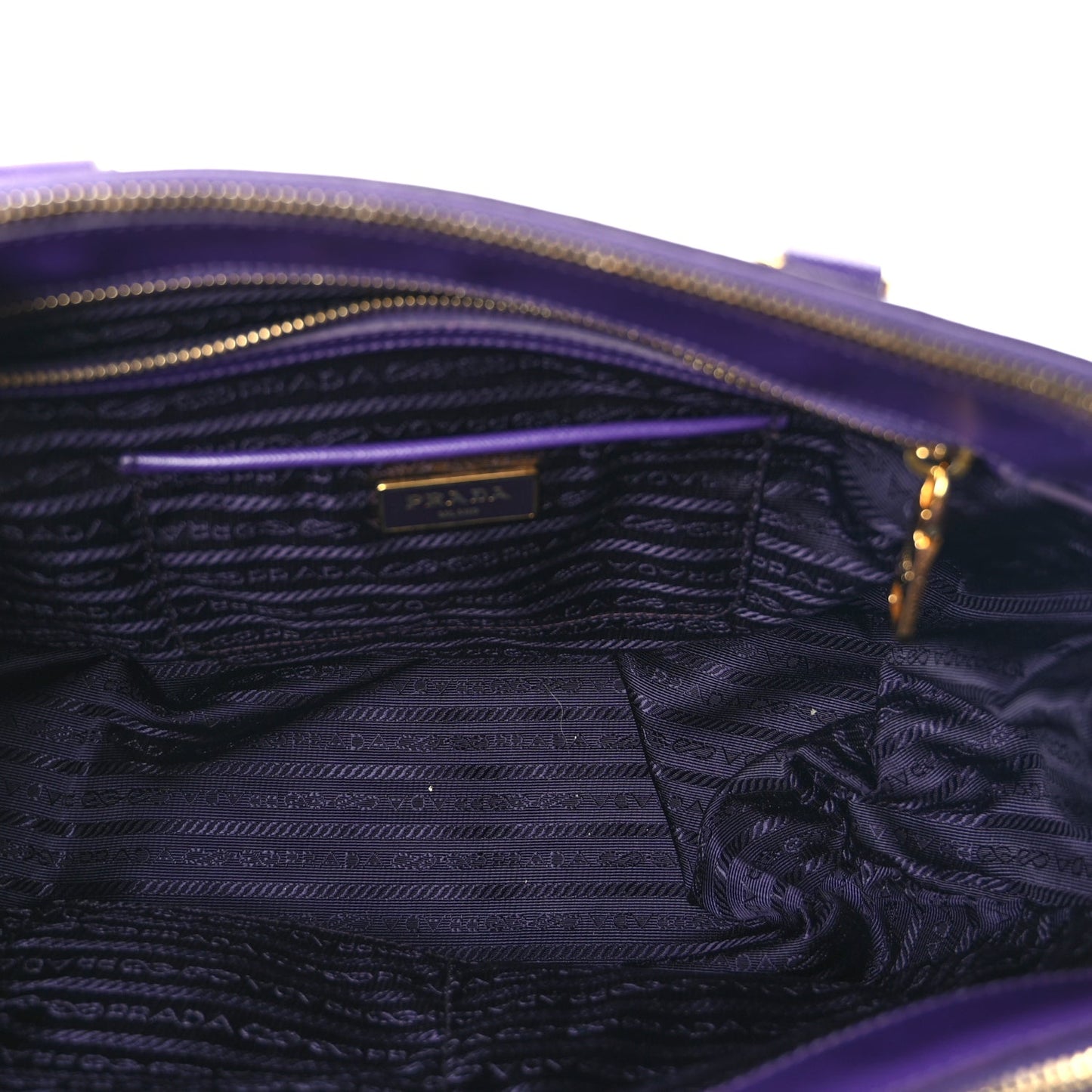 Prada Saffiano Medium Galleria Double Zip Tote Viola
