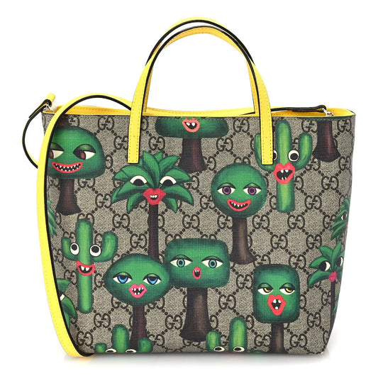 Gucci GG Supreme Monogram Smiling Plants Childrens Tote  Multicolor