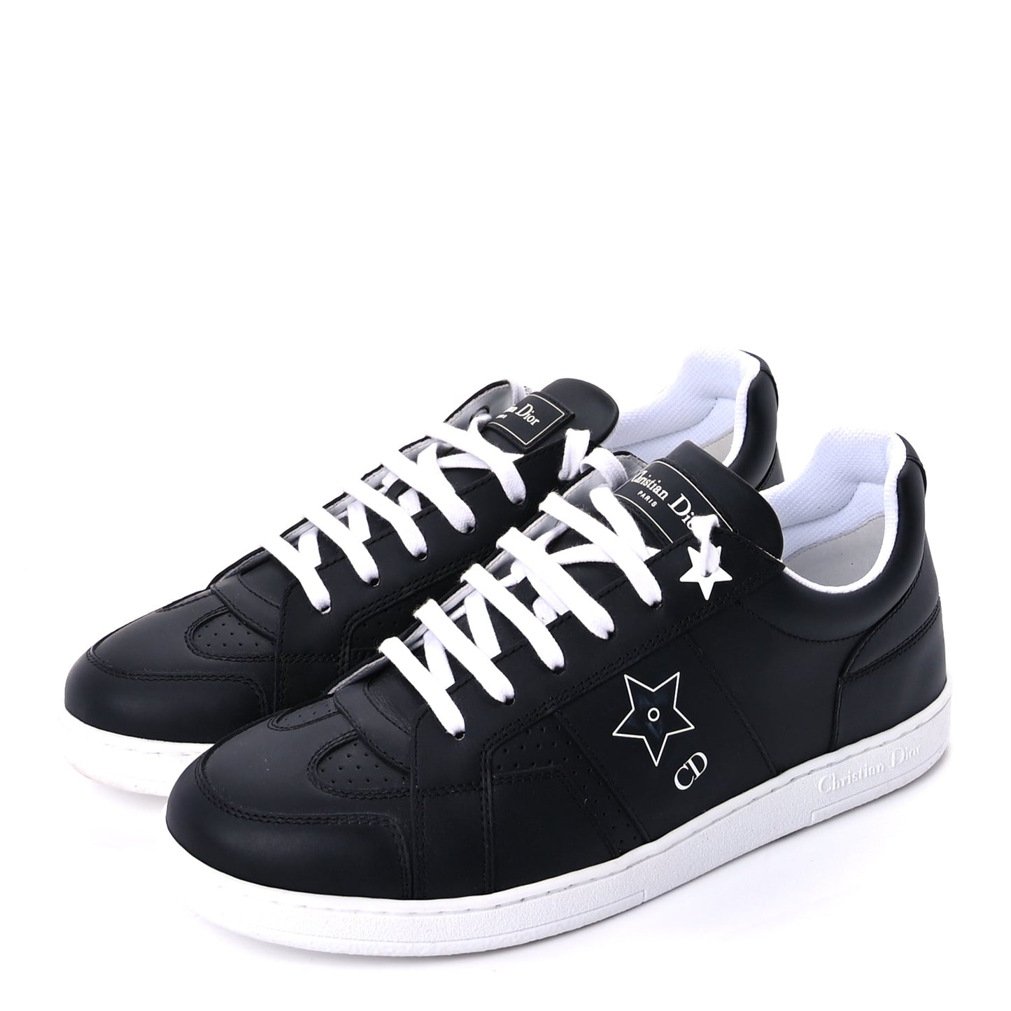 Christian Dior Calfskin Dior Star Ors Low Top Sneakers 39  Black