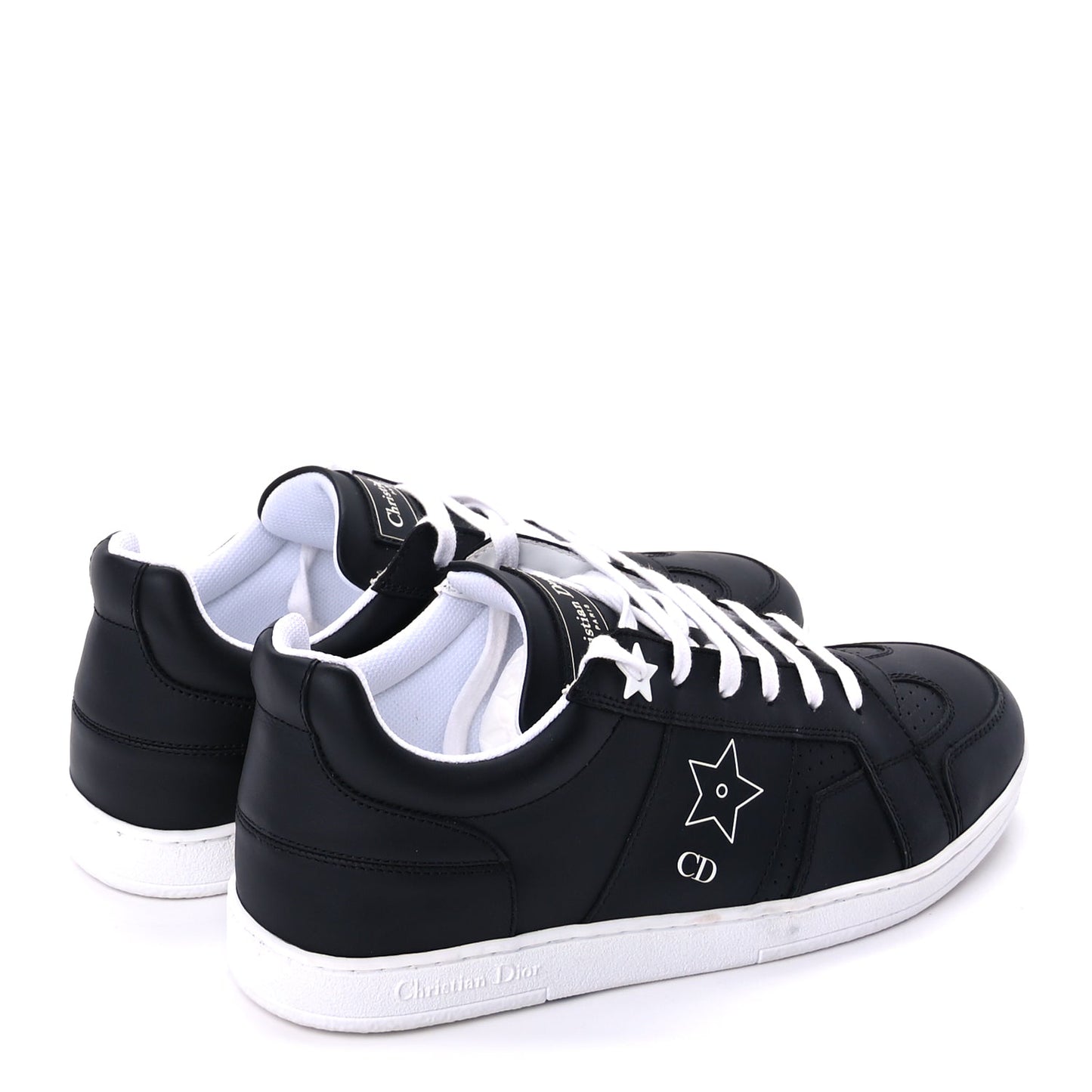 Christian Dior Calfskin Dior Star Ors Low Top Sneakers 39  Black
