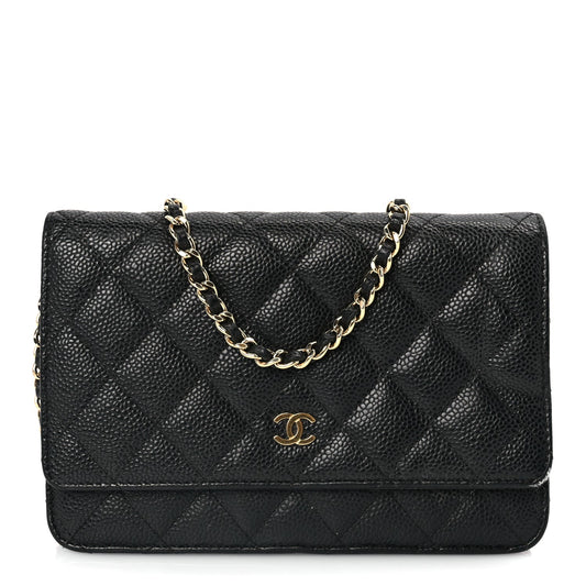 Chanel Caviar Quilted Wallet On Chain WOC Black