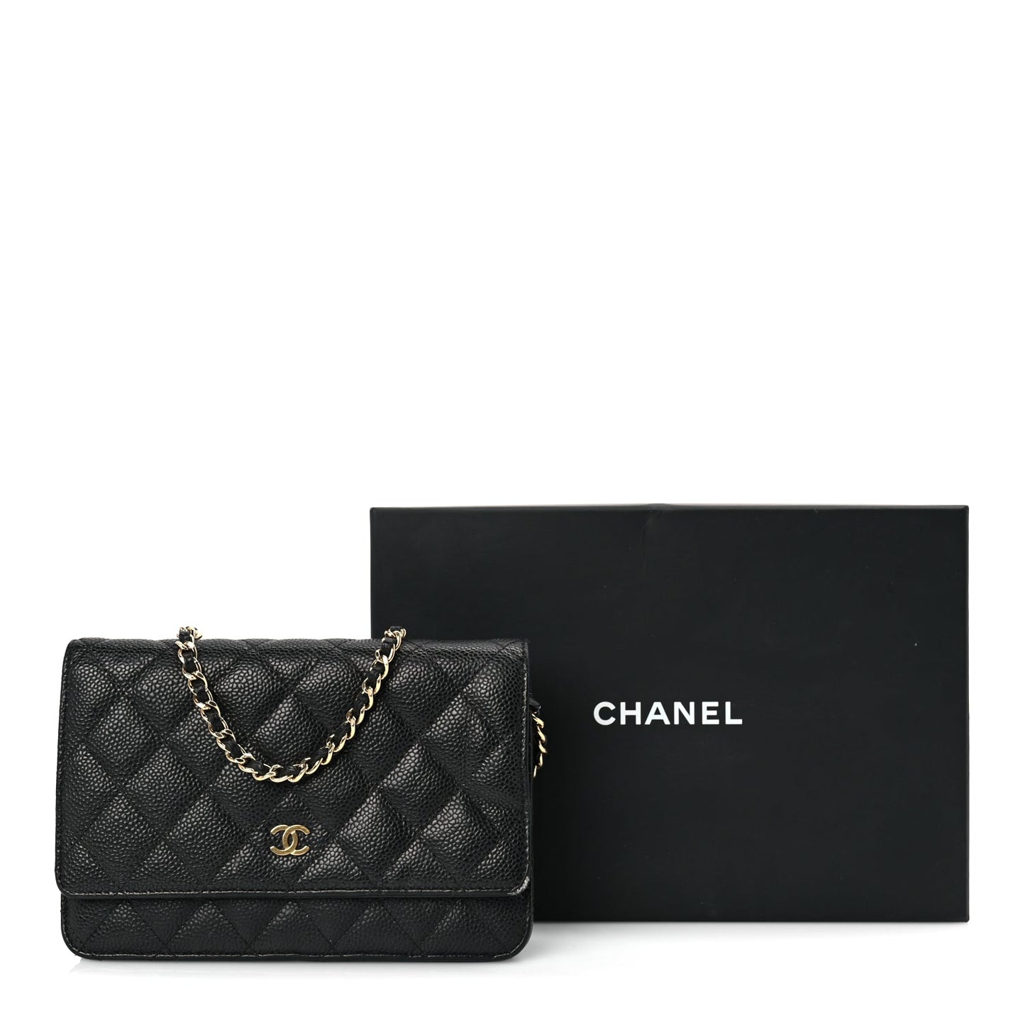 Chanel Caviar Quilted Wallet On Chain WOC Black