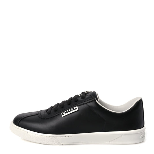 Chanel Calfskin CC Womens Sneakers 39 Black