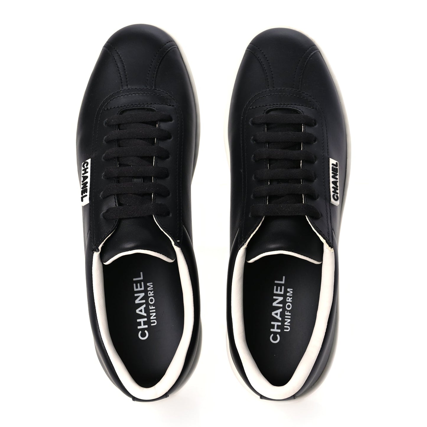 Chanel Calfskin CC Womens Sneakers 39 Black