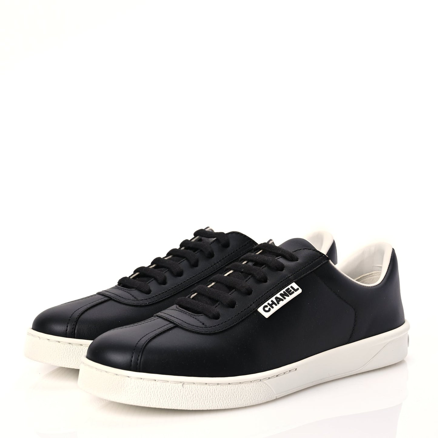 Chanel Calfskin CC Womens Sneakers 39 Black