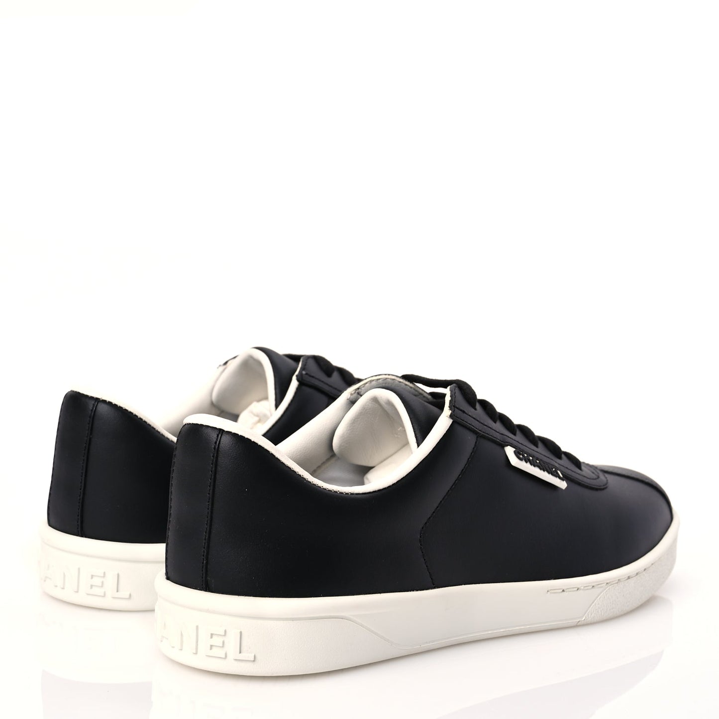 Chanel Calfskin CC Womens Sneakers 39 Black