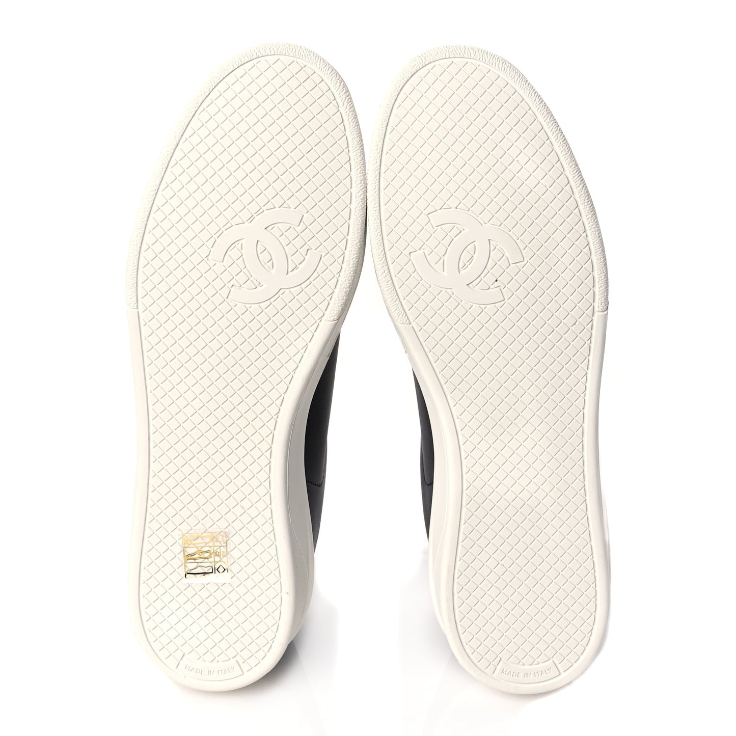 Chanel Calfskin CC Womens Sneakers 39 Black