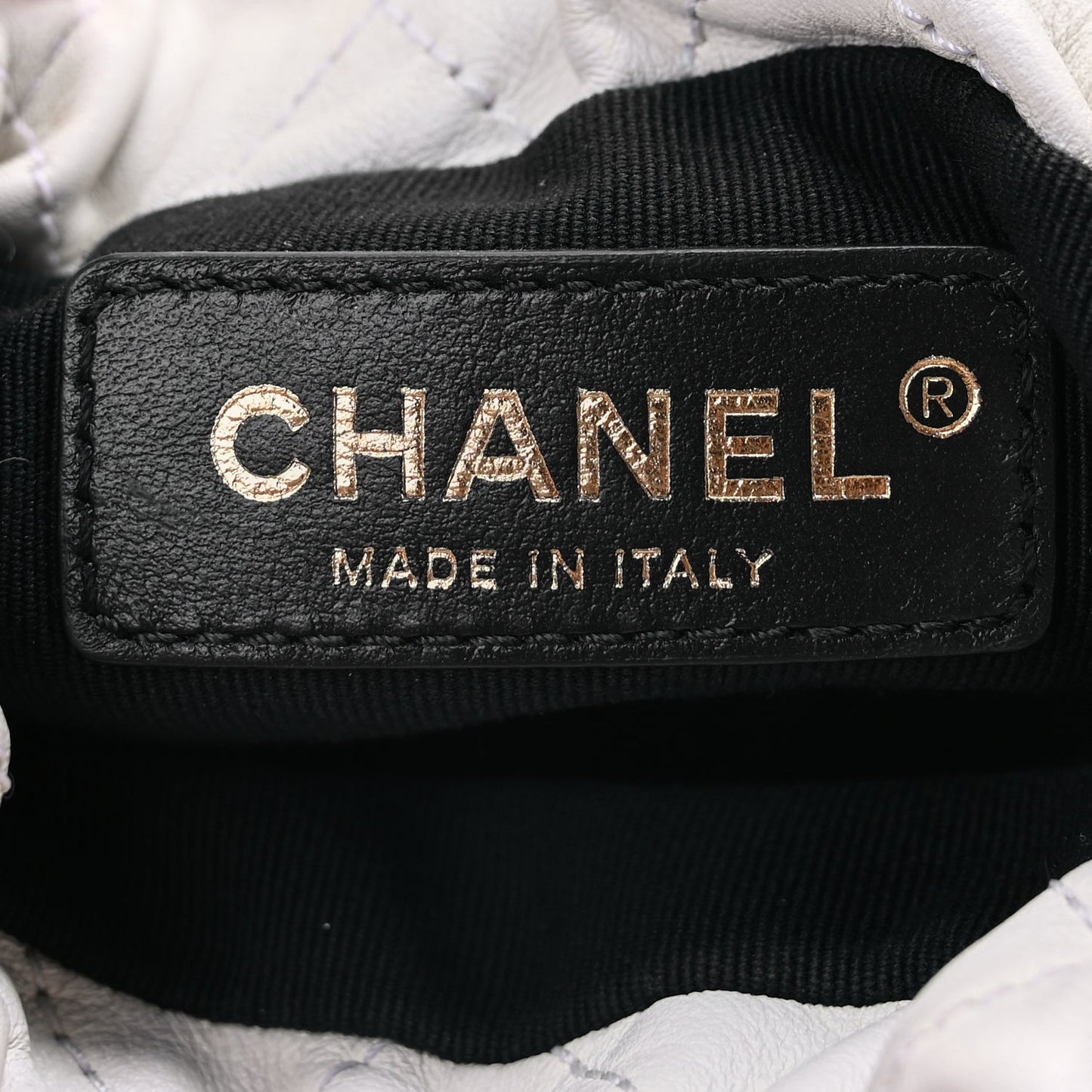 Chanel Calfskin Quilted Pearl Mini About Pearls Drawstring Bucket Bag White