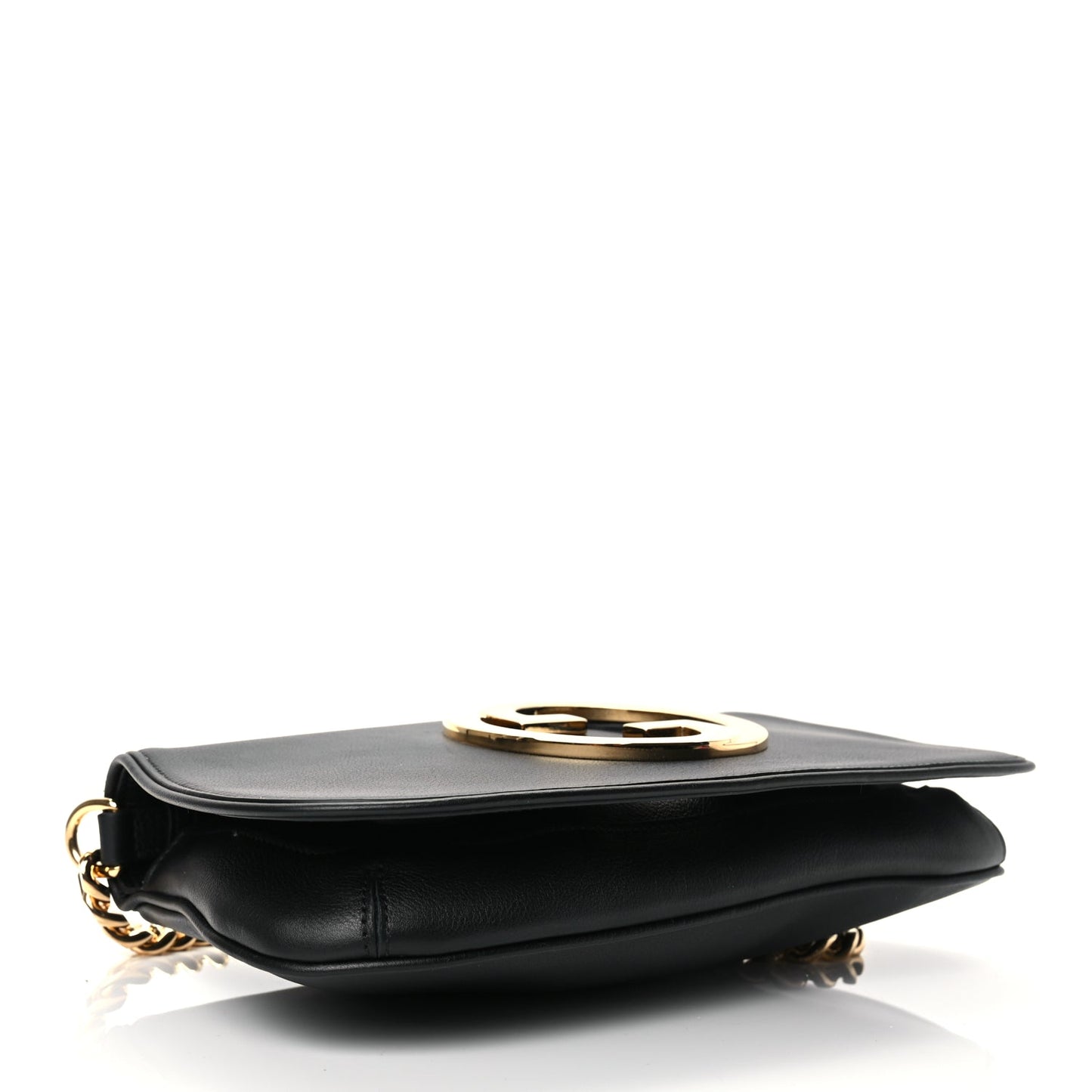 Gucci Roxy Calfskin Blondie Chain Shoulder Flap Bag Black