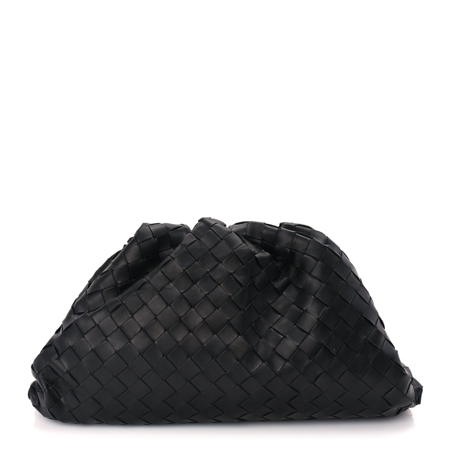 Bottega Veneta Nappa Maxi Intreccio The Pouch Oversized Clutch  Black