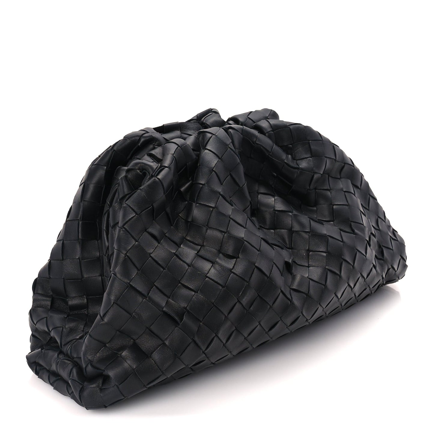 Bottega Veneta Nappa Maxi Intreccio The Pouch Oversized Clutch  Black