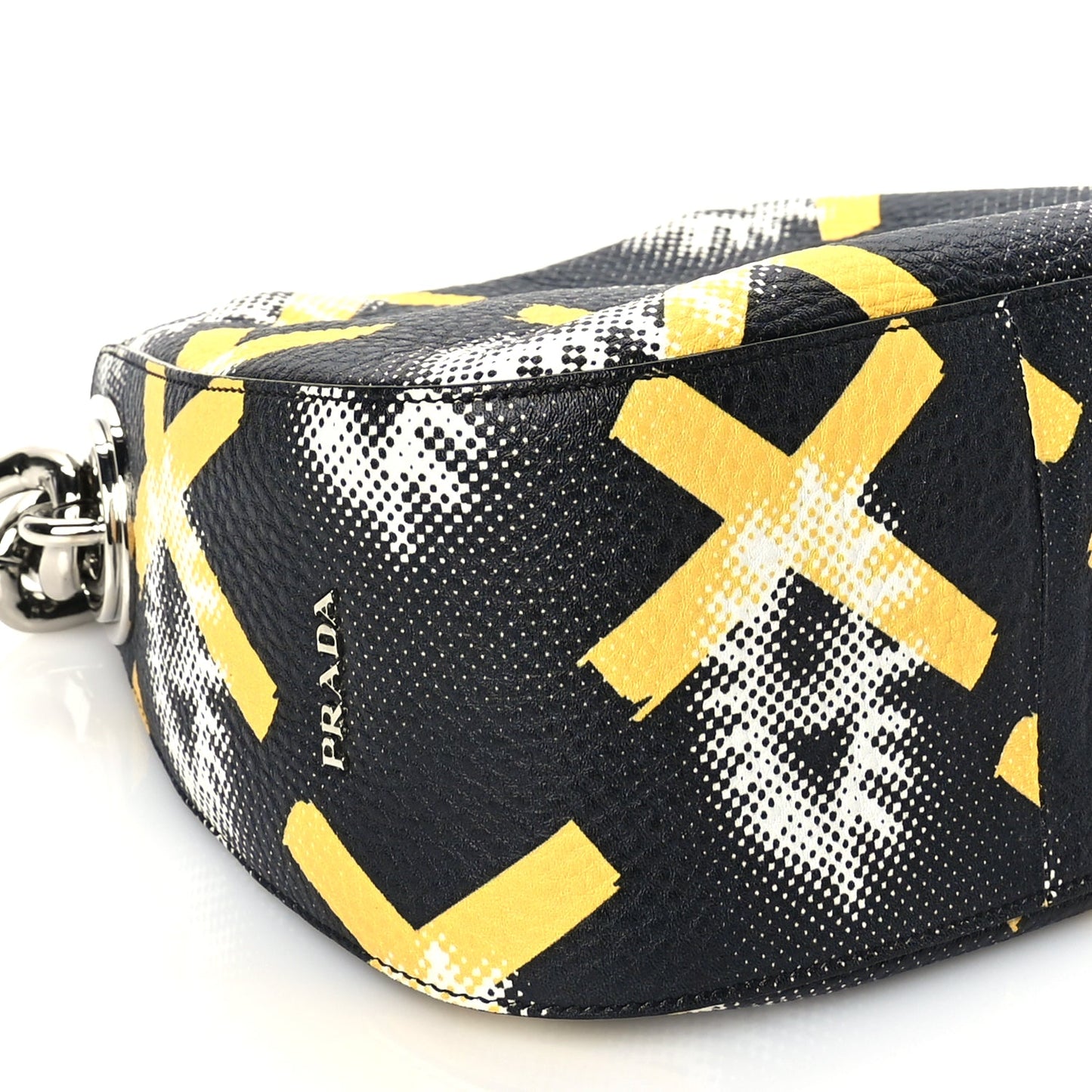 Prada Vitello Daino Eye Inside Hobo Black