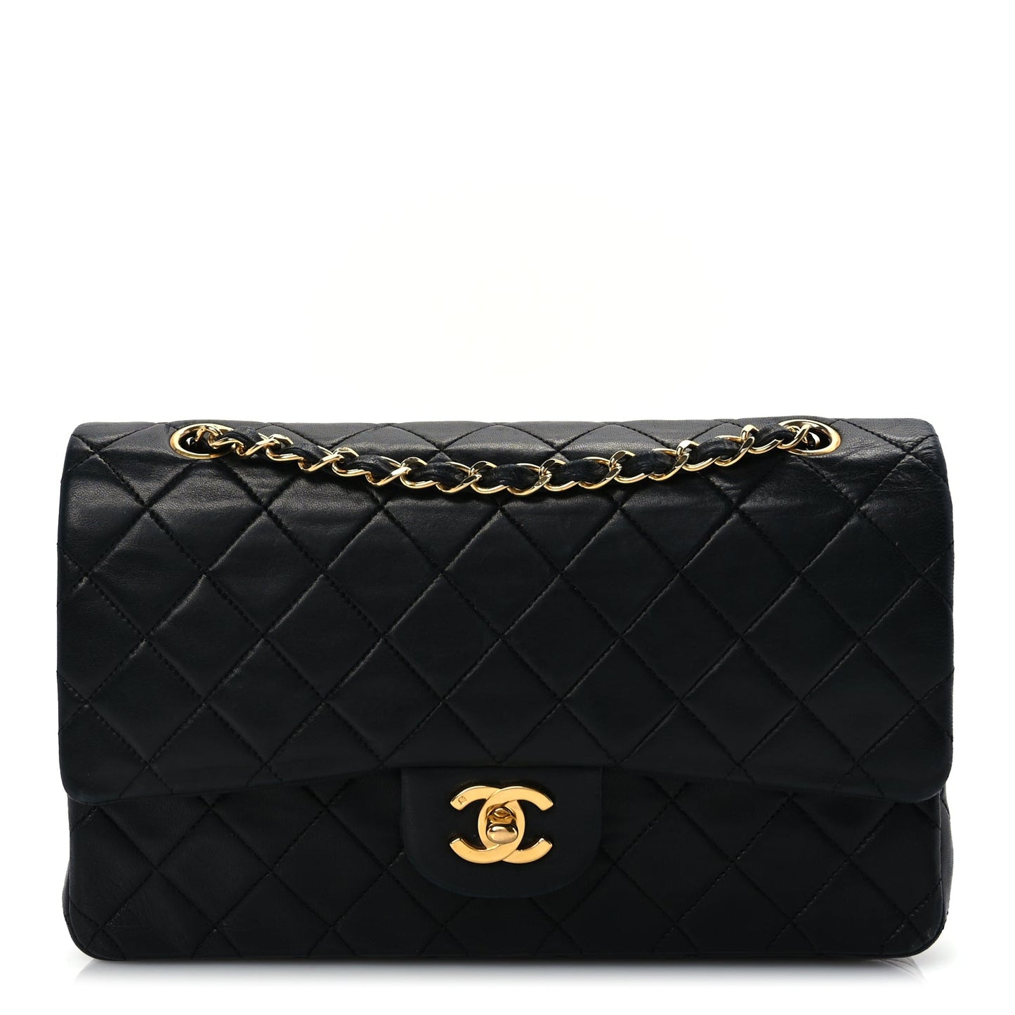 Chanel Lambskin Quilted Medium Double Flap Black