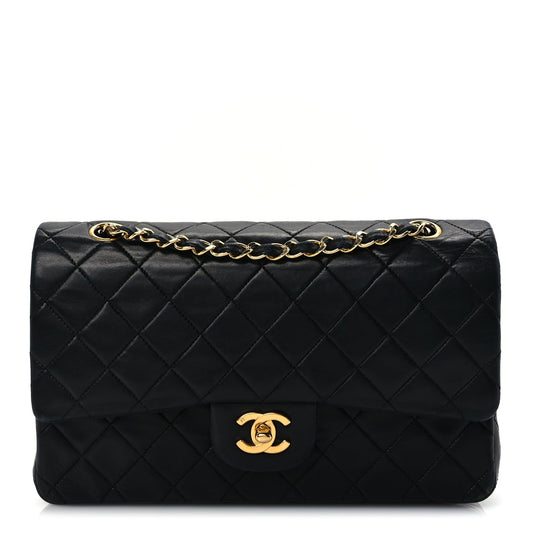 Chanel Lambskin Quilted Medium Double Flap Black