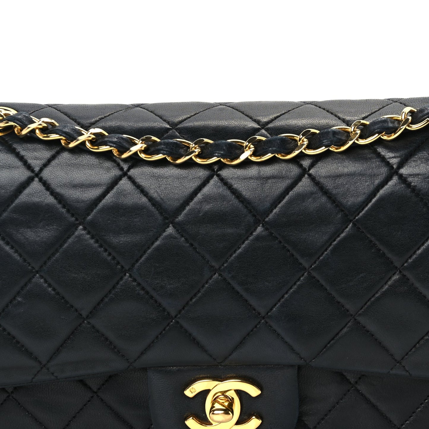 Chanel Lambskin Quilted Medium Double Flap Black